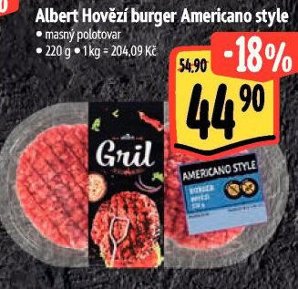 Hovězí burger Americano style Albert Gril
