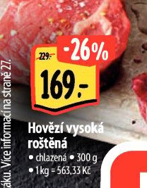 Hovězí roštěná vysoká