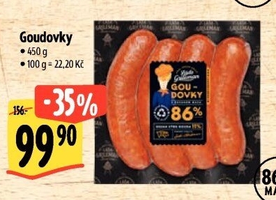 Klobása Goudovky Original Láďa Grileman Kostelecké uzeniny
