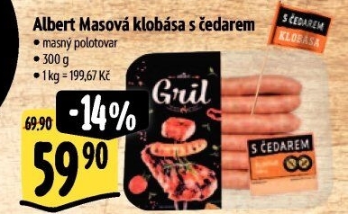 Klobása masová s čedarem Albert Gril