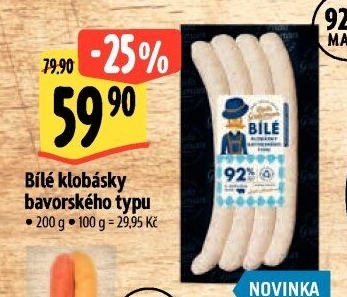 Klobásky bílé bavorského typu Láďa Grileman Kostelecké uzeniny