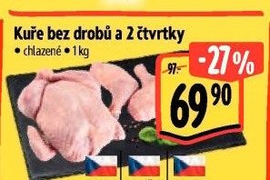 Kuře + 2 kuřecí čtvrtky