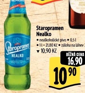 Nealkoholické pivo Staropramen