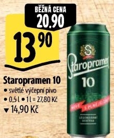 Pivo světlé výčepní 10° Staropramen