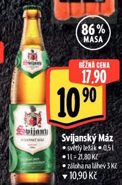 Pivo světlý ležák 11° Svijanský Máz Svijany