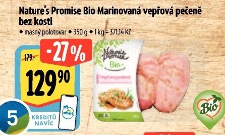 Vepřová pečeně bez kosti marinovaná bio Nature'