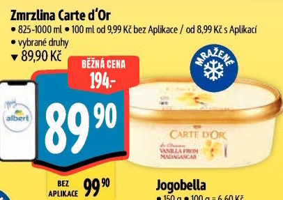 Zmrzlina ve vaničce Carte D'