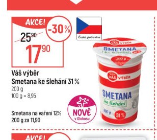 Váš výběr Smetana ke šlehání 31 %