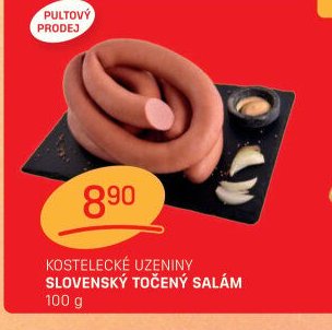 KOSTELECKÉ UZENINY SLOVENSKÝ TOČENÝ SALÁM 100 g
