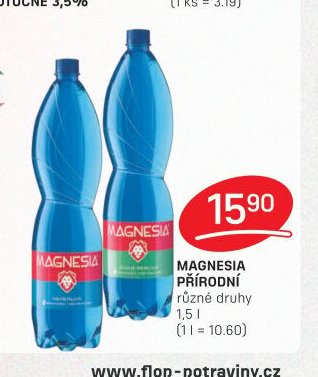 MAGNESIA PŘÍRODNÍ různé druhy 1,5 l