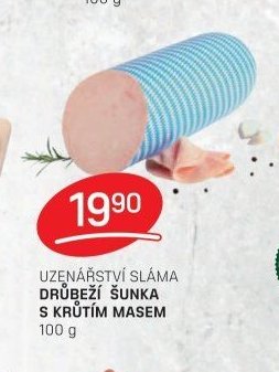 UZENÁŘSTVÍ SLÁMA DRŮBEŽÍ ŠUNKA S KRŮTÍM MASEM 100 g