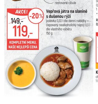 Vepřová játra na slanině s dušenou rýží