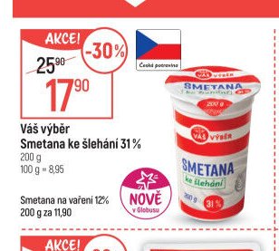 Váš výběr Smetana ke šlehání 31%