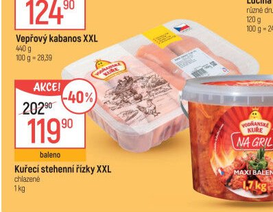 Vodňanské kuře kuřecí stehenní řízky XXL