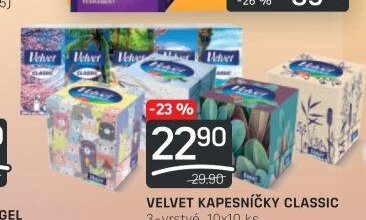 Velvet kapesníčky Classic 10x10 ks