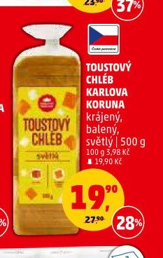 Toustový chléb Karlova koruna