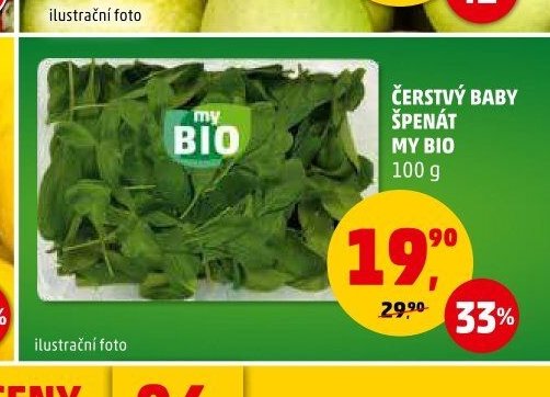 ČERSTVÝ BABY ŠPENÁT MY BIO 100 g