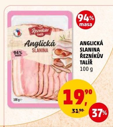 Anglická slanina Řezníkův talíř 100 g