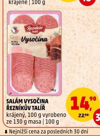 Salám Vysočina Řezníkův talíř krájený 100 g