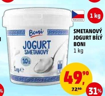 Bílý jogurt smetanový Boni