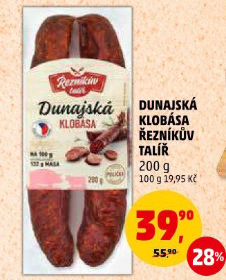 Dunajská klobása Řezníkův talíř