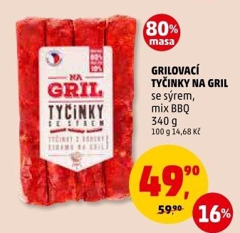 Grilovací tyčinky se sýrem Na gril Penny