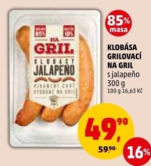 Klobása jalapeňo Na gril Penny