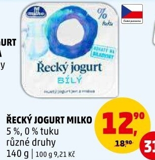 Ochucený jogurt řecký 0% Milko