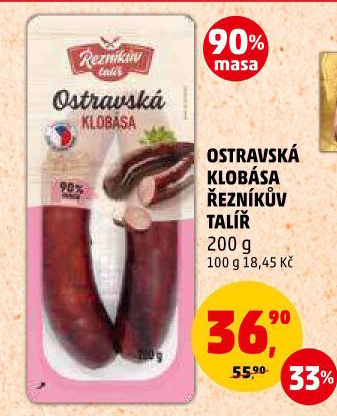 Ostravská klobása Řezníkův talíř