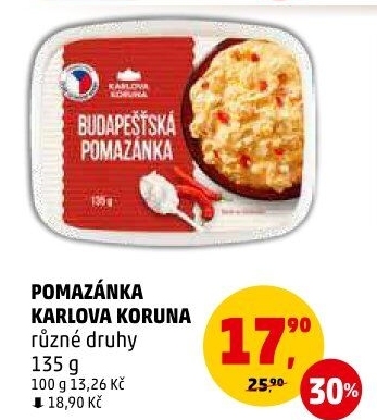 Pomazánky Karlova Koruna