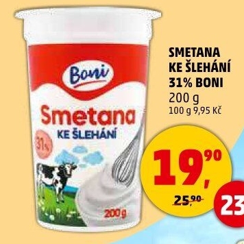 Smetana ke šlehání Boni 31%