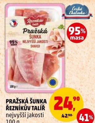 Šunka pražská nejvyšší jakosti Řezníkův talíř