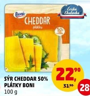 Sýr Cheddar 50% Boni