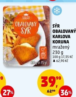 Sýr obalovaný mražený Karlova Koruna