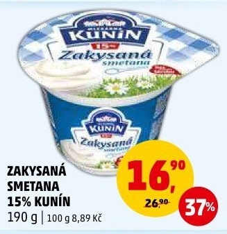 Zakysaná smetana Mlékárna Kunín 15%