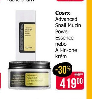 Cosrx Advanced Snail Mucin Power Essence nebo All-in-one krém