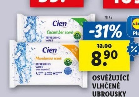 Osvěžující vlhčené ubrousky Cien