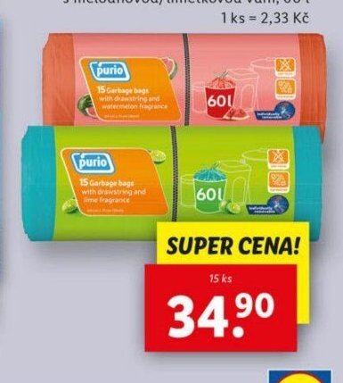 Odpadkové pytle se stahovací páskou Purio