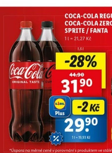 Coca-Cola Regular / Coca-Cola Zero / Sprite / Fanta