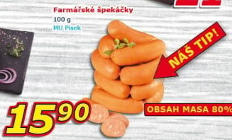 Farmářské špekáčky Maso uzeniny Písek