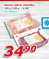 Kuřecí játra mražená DZ Klatovy