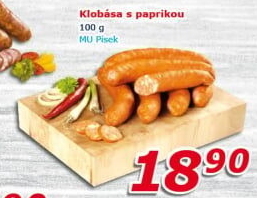 Papriková klobása Maso uzeniny Písek