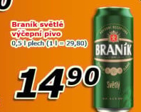 Pivo světlé výčepní 10° Braník