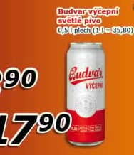 Pivo světlé výčepní Budweiser Budvar