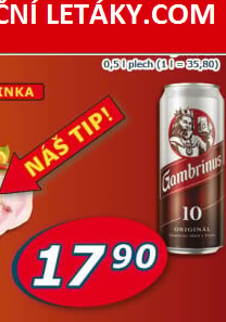 Pivo světlé výčepní Originál 10° Gambrinus