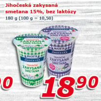 Smetana zakysaná Jihočeská Madeta 15%