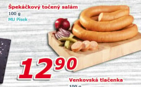 Špekáčkový salám točený Maso uzeniny Písek