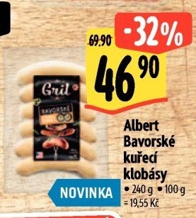 Bavorská klobása kuřecí Albert Gril