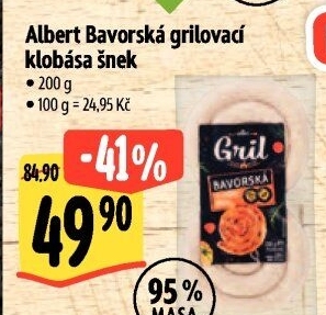 Bavorská klobása šnek Albert Gril