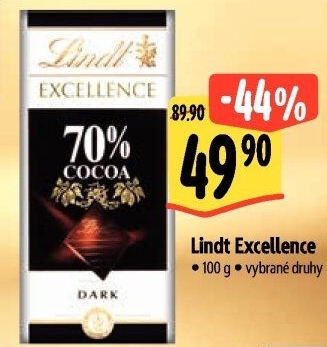 Čokoláda Excellence Lindt